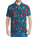 Christmas Holiday Elements Pattern Print Men's Polo Shirt