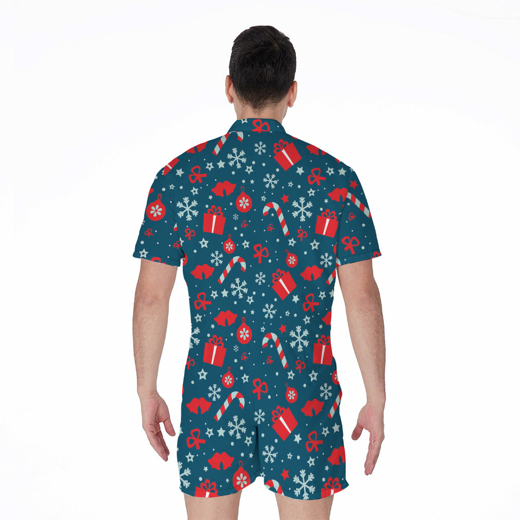Christmas Holiday Elements Pattern Print Men's Rompers