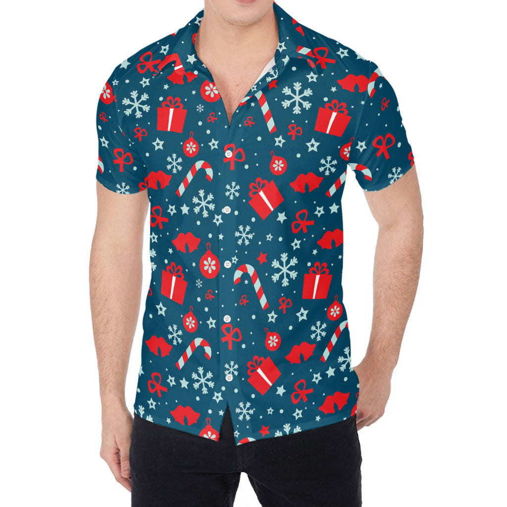 Christmas Holiday Elements Pattern Print Men's Shirt