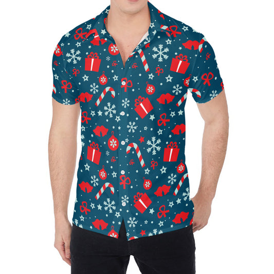 Christmas Holiday Elements Pattern Print Men's Shirt