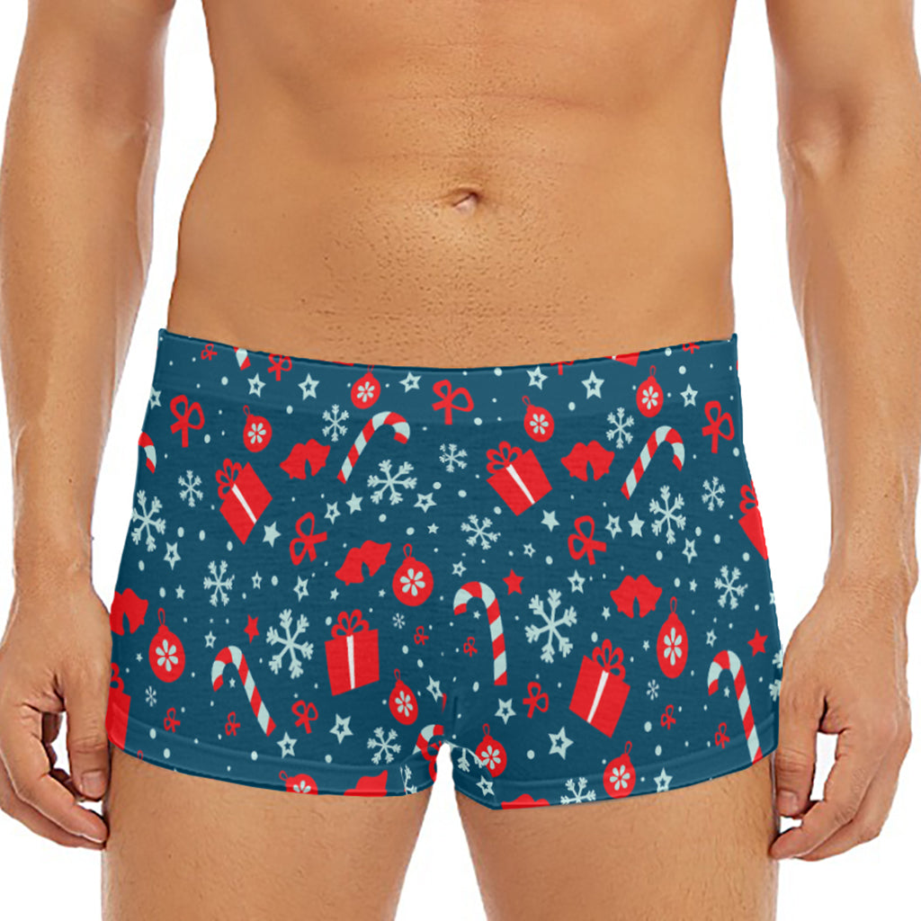 Christmas Holiday Elements Pattern Print Men's Short Boxer Briefs
