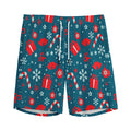 Christmas Holiday Elements Pattern Print Men's Athletic Shorts