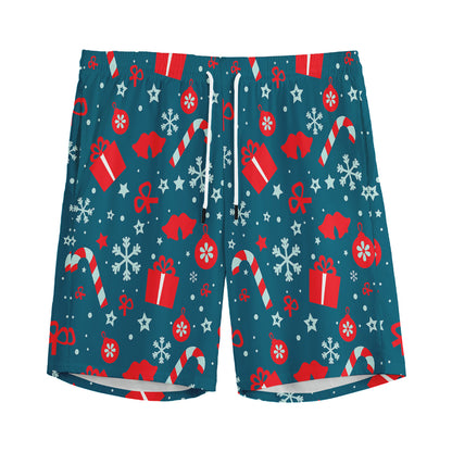 Christmas Holiday Elements Pattern Print Men's Sports Shorts