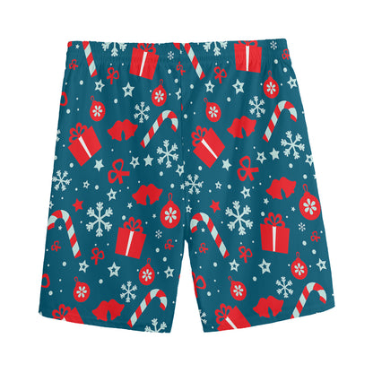 Christmas Holiday Elements Pattern Print Men's Sports Shorts