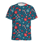 Christmas Holiday Elements Pattern Print Men's Sports T-Shirt