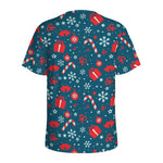 Christmas Holiday Elements Pattern Print Men's Sports T-Shirt