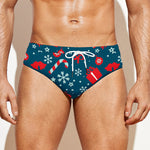 Christmas Holiday Elements Pattern Print Men's Swim Briefs