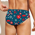 Christmas Holiday Elements Pattern Print Men's Swim Briefs