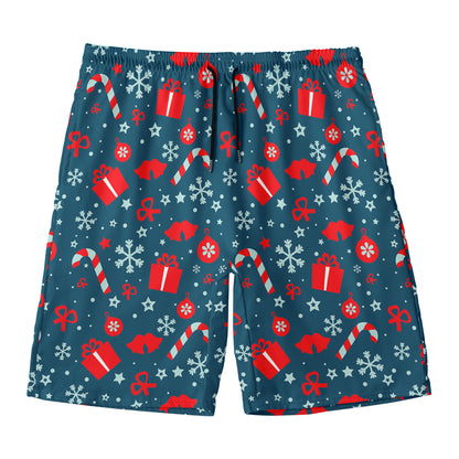 Christmas Holiday Elements Pattern Print Men's Swim Trunks