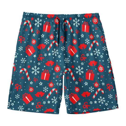 Christmas Holiday Elements Pattern Print Men's Swim Trunks