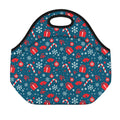 Christmas Holiday Elements Pattern Print Neoprene Lunch Bag