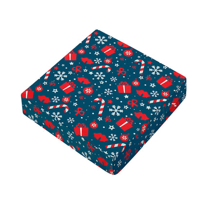 Christmas Holiday Elements Pattern Print Outdoor Seat Cushion Cover
