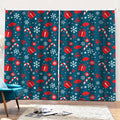 Christmas Holiday Elements Pattern Print Pencil Pleat Curtains