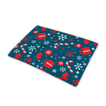 Christmas Holiday Elements Pattern Print Pet Cooling Mat Cover