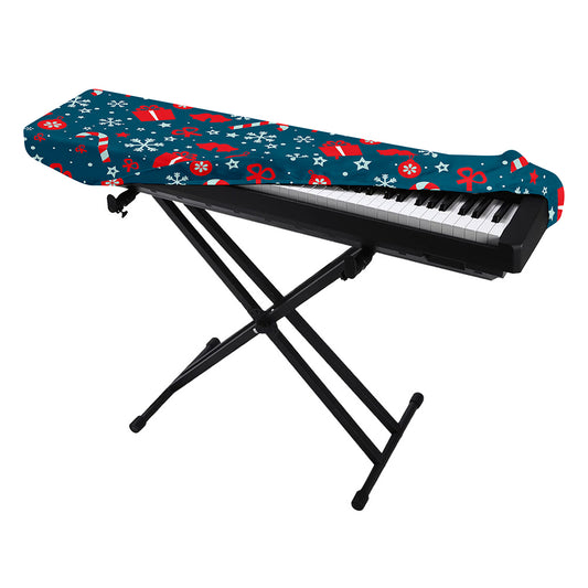 Christmas Holiday Elements Pattern Print Piano Keyboard Cover
