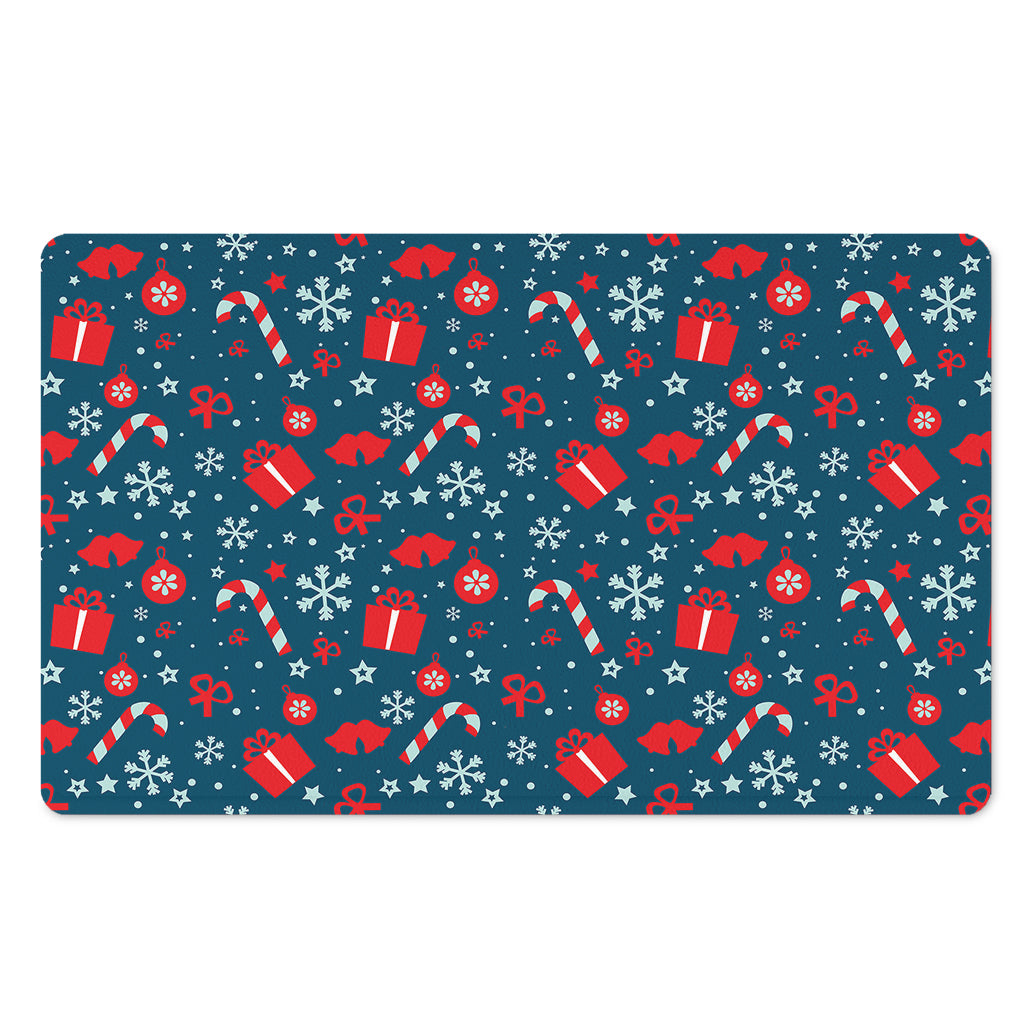 Christmas Holiday Elements Pattern Print Polyester Doormat