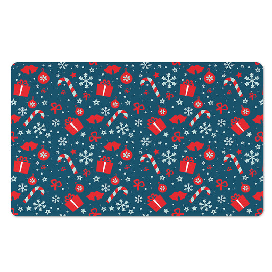 Christmas Holiday Elements Pattern Print Polyester Doormat