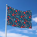 Christmas Holiday Elements Pattern Print Polyester Flag