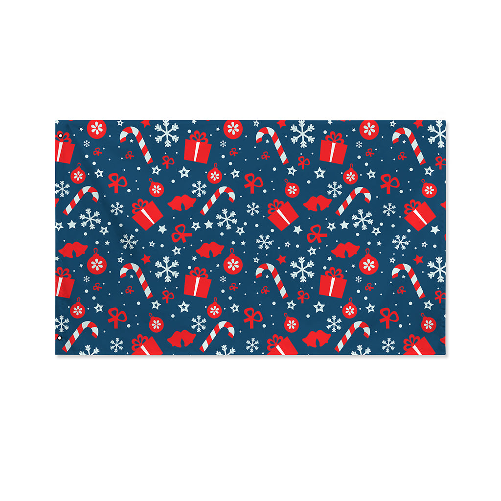 Christmas Holiday Elements Pattern Print Polyester Flag