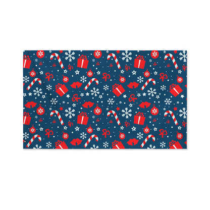 Christmas Holiday Elements Pattern Print Polyester Flag