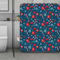 Christmas Holiday Elements Pattern Print Polyester Shower Curtain