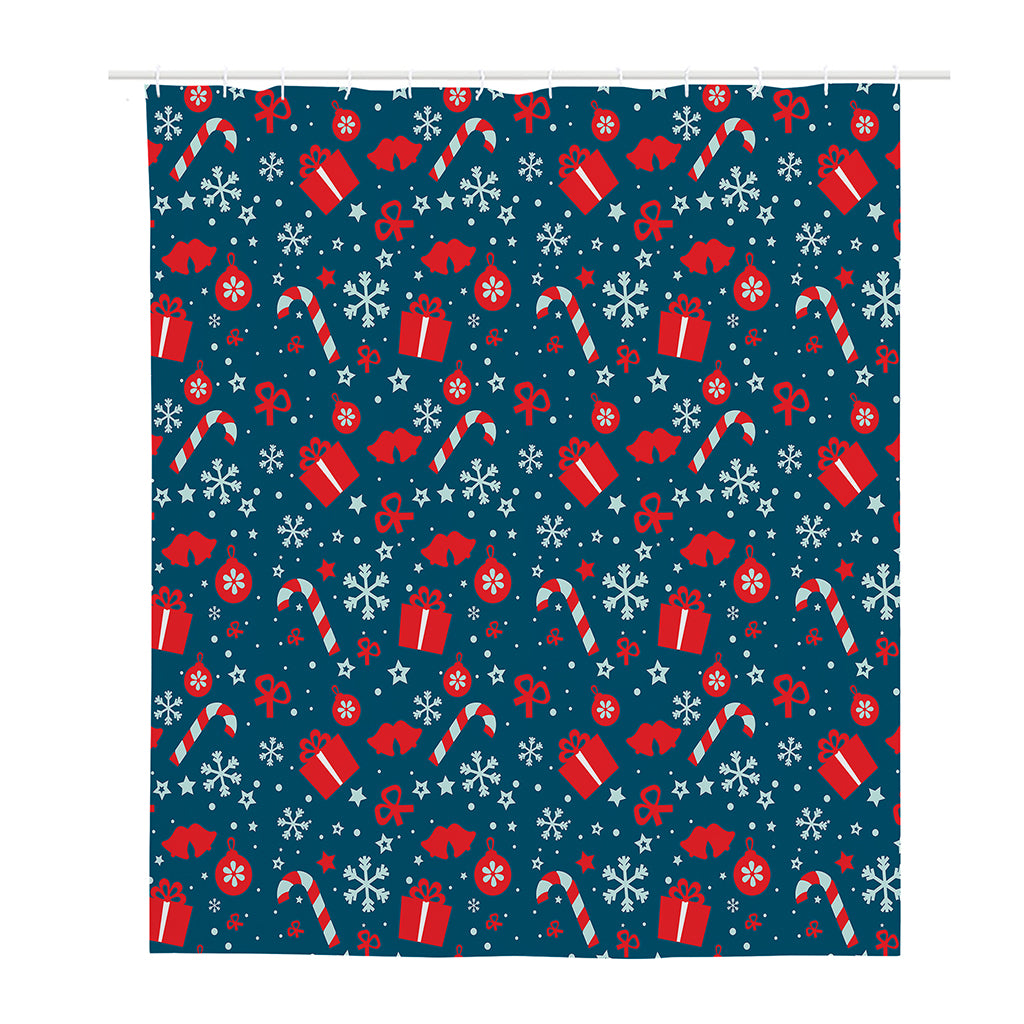 Christmas Holiday Elements Pattern Print Polyester Shower Curtain