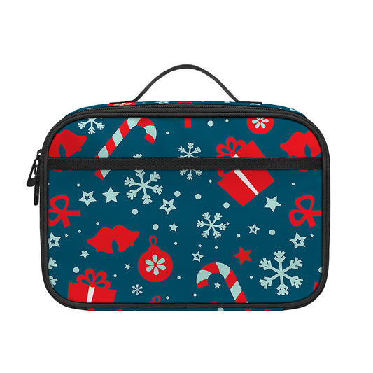 Christmas Holiday Elements Pattern Print Portable Lunch Bag