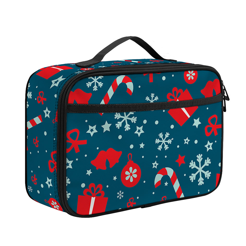 Christmas Holiday Elements Pattern Print Portable Lunch Bag