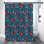 Christmas Holiday Elements Pattern Print Premium Shower Curtain