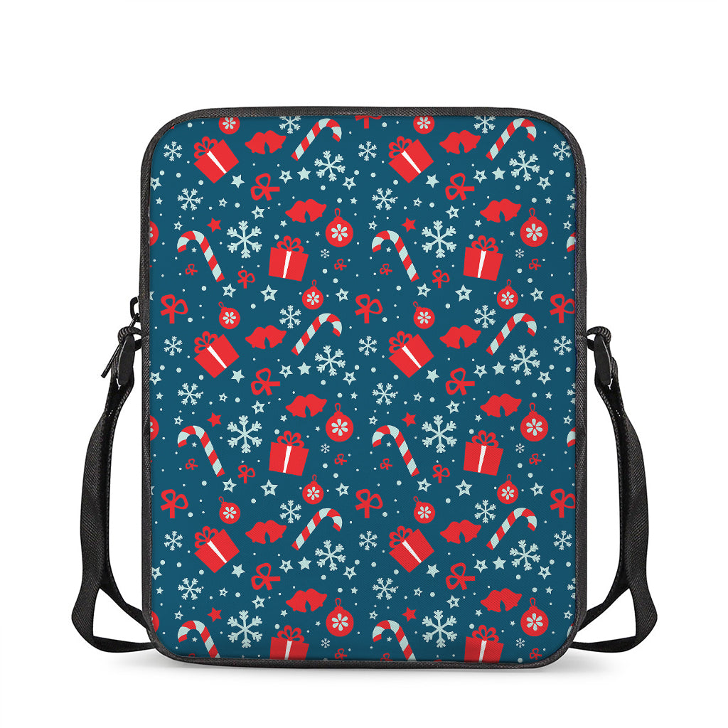 Christmas Holiday Elements Pattern Print Rectangular Crossbody Bag