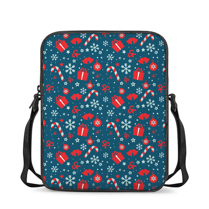 Christmas Holiday Elements Pattern Print Rectangular Crossbody Bag