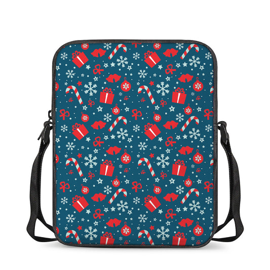 Christmas Holiday Elements Pattern Print Rectangular Crossbody Bag