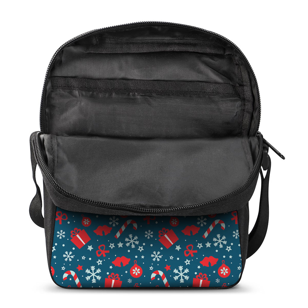 Christmas Holiday Elements Pattern Print Rectangular Crossbody Bag