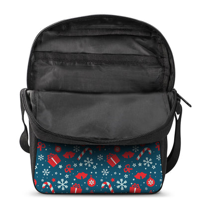Christmas Holiday Elements Pattern Print Rectangular Crossbody Bag