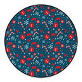 Christmas Holiday Elements Pattern Print Round Floor Mat