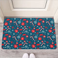 Christmas Holiday Elements Pattern Print Rubber Doormat