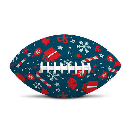 Christmas Holiday Elements Pattern Print Rugby Ball