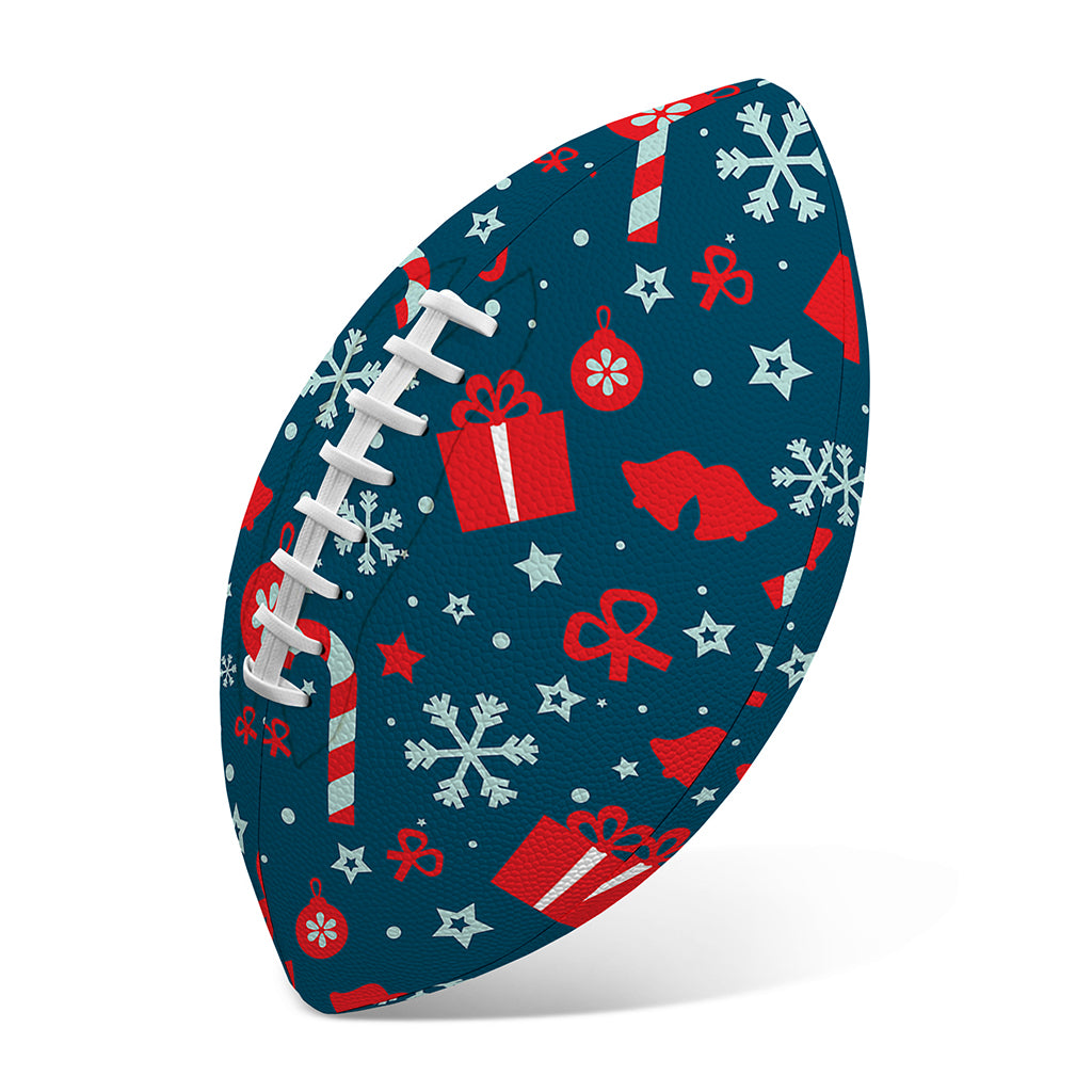 Christmas Holiday Elements Pattern Print Rugby Ball
