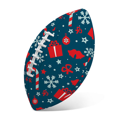 Christmas Holiday Elements Pattern Print Rugby Ball