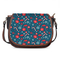 Christmas Holiday Elements Pattern Print Saddle Bag