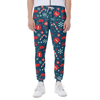Christmas Holiday Elements Pattern Print Scuba Joggers