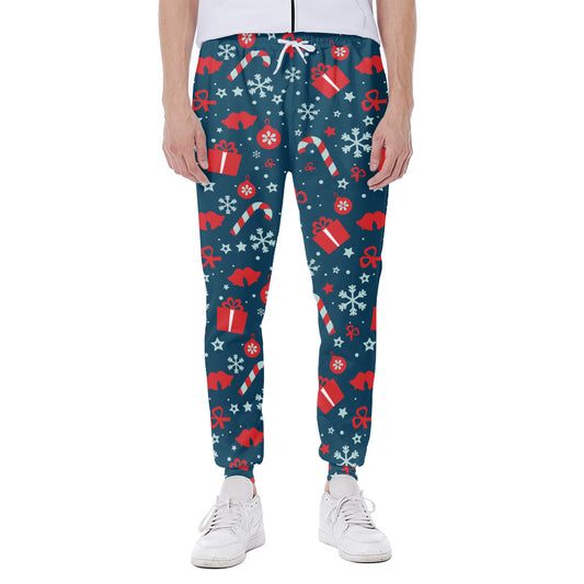 Christmas Holiday Elements Pattern Print Scuba Joggers