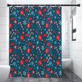 Christmas Holiday Elements Pattern Print Shower Curtain
