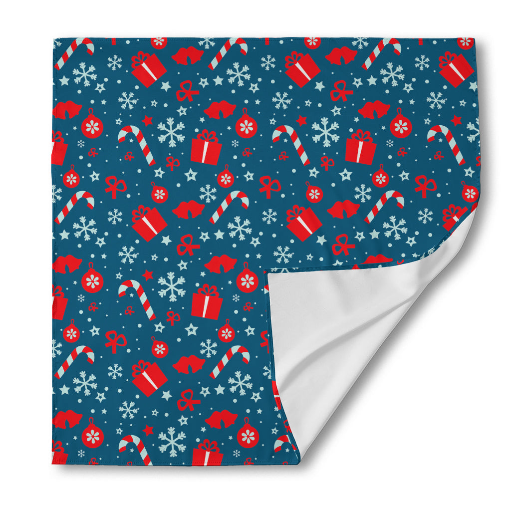 Christmas Holiday Elements Pattern Print Silk Bandana