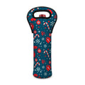 Christmas Holiday Elements Pattern Print Single Neoprene Wine Tote