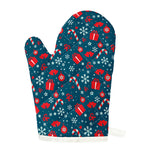 Christmas Holiday Elements Pattern Print Single Oven Mitt