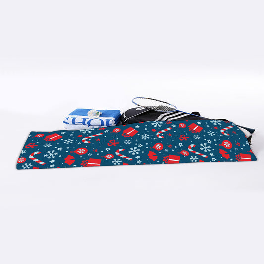 Christmas Holiday Elements Pattern Print Sports Towel