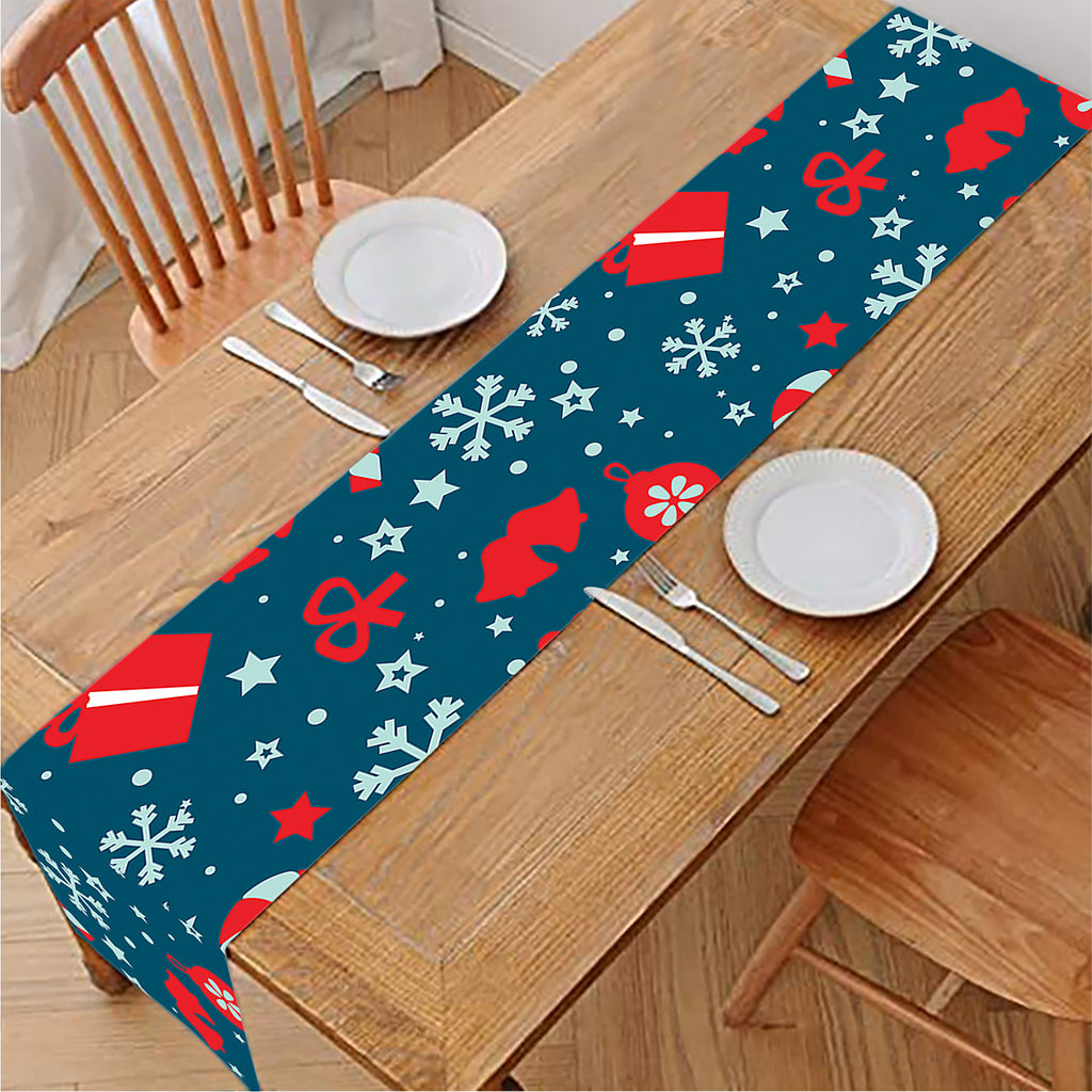 Christmas Holiday Elements Pattern Print Table Runner