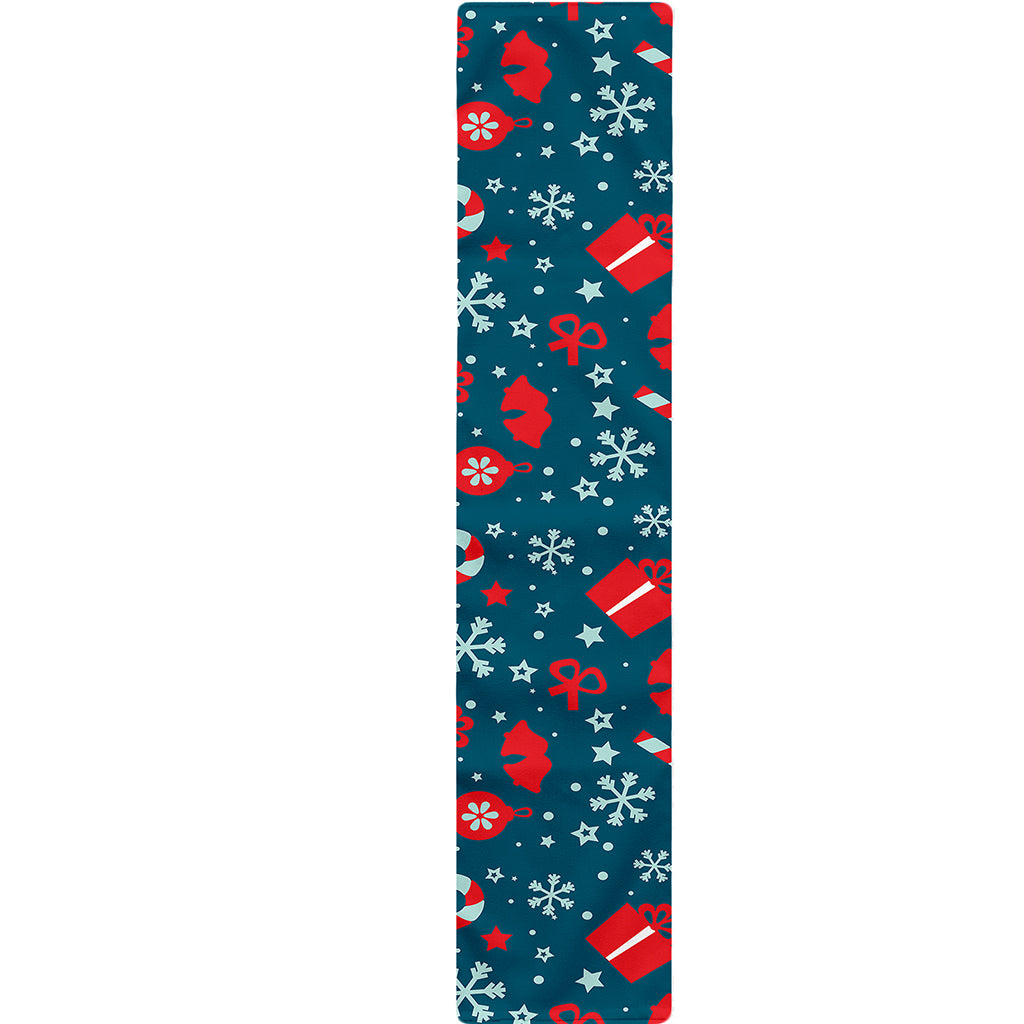 Christmas Holiday Elements Pattern Print Table Runner