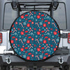 Christmas Holiday Elements Pattern Print Tire Cover